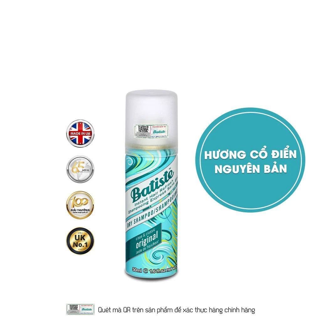 Dầu Gội Khô Batiste Dry Shampoo 50ml