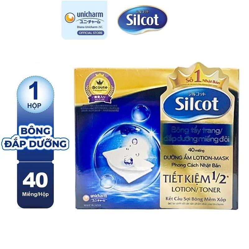 Bông tẩy Trang Silcot đắp lotion mask 40 miếng đôi