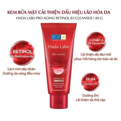 Sữa Rửa Mặt Hada Labo Cải Thiện Nếp Nhăn, Lão Hóa Da Pro Anti Aging Lifting Cleanser 80g