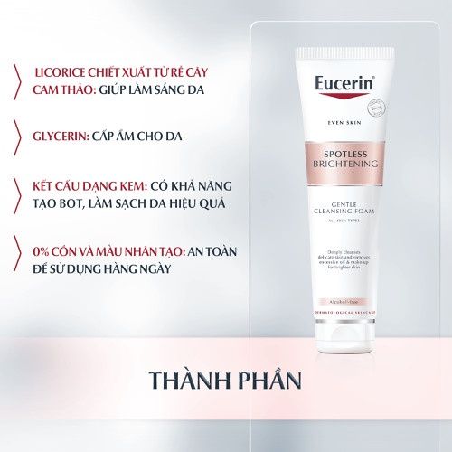 Sửa Rửa Mặt Eucerin Dịu Nhẹ Làm Sáng Da Spotless Brightening Gentle