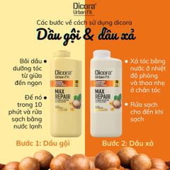 Dầu gội Dicora Urban Fit dành cho tóc hư tổn chiết xuất tinh dầu Macca 400ml