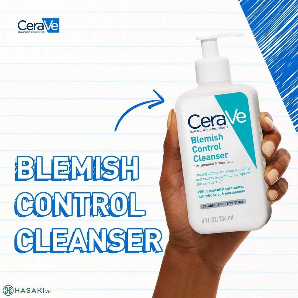 Sữa Rửa Mặt Cerave Blemish Control Cleanser Cho Da Dầu Mụn