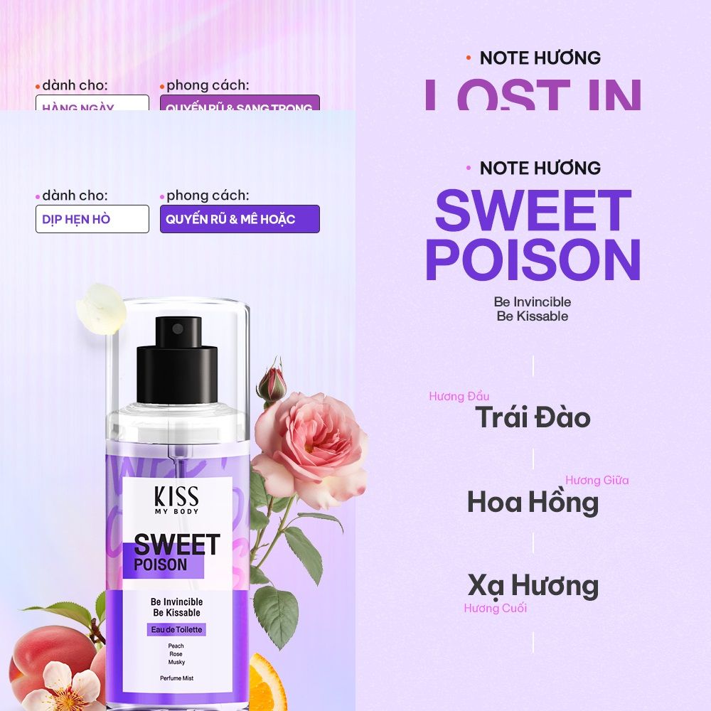 Xịt Thơm Toàn Thân Hương Nước Hoa Kiss My Body