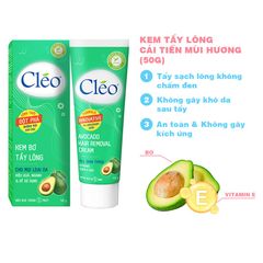 Kem Tẩy Lông Chiết Xuất Từ Bơ CLEO Avocado Hair Removal Cream 50g