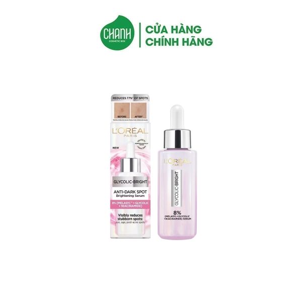 Serum L'oreal Tinh Chất Mờ Thâm Nám Glycolic-Bright Instant Glowing Serum 30ml