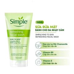 Sữa Rửa Mặt Dịu Nhẹ, Dành Cho Da Nhạy Cảm Simple Refreshing Facial Wash