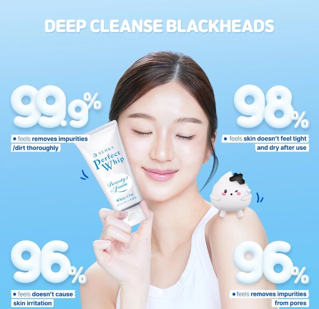 Sữa rửa mặt Senka Perfect white clay