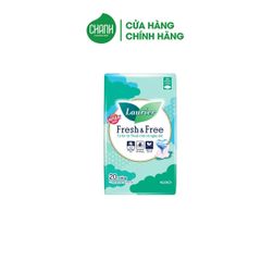 Băng Vệ Sinh Laurier Nhật Bản Fresh & Free Siêu thấm Chống Tràn Siêu Mỏng Cánh-20 miếng-BVS