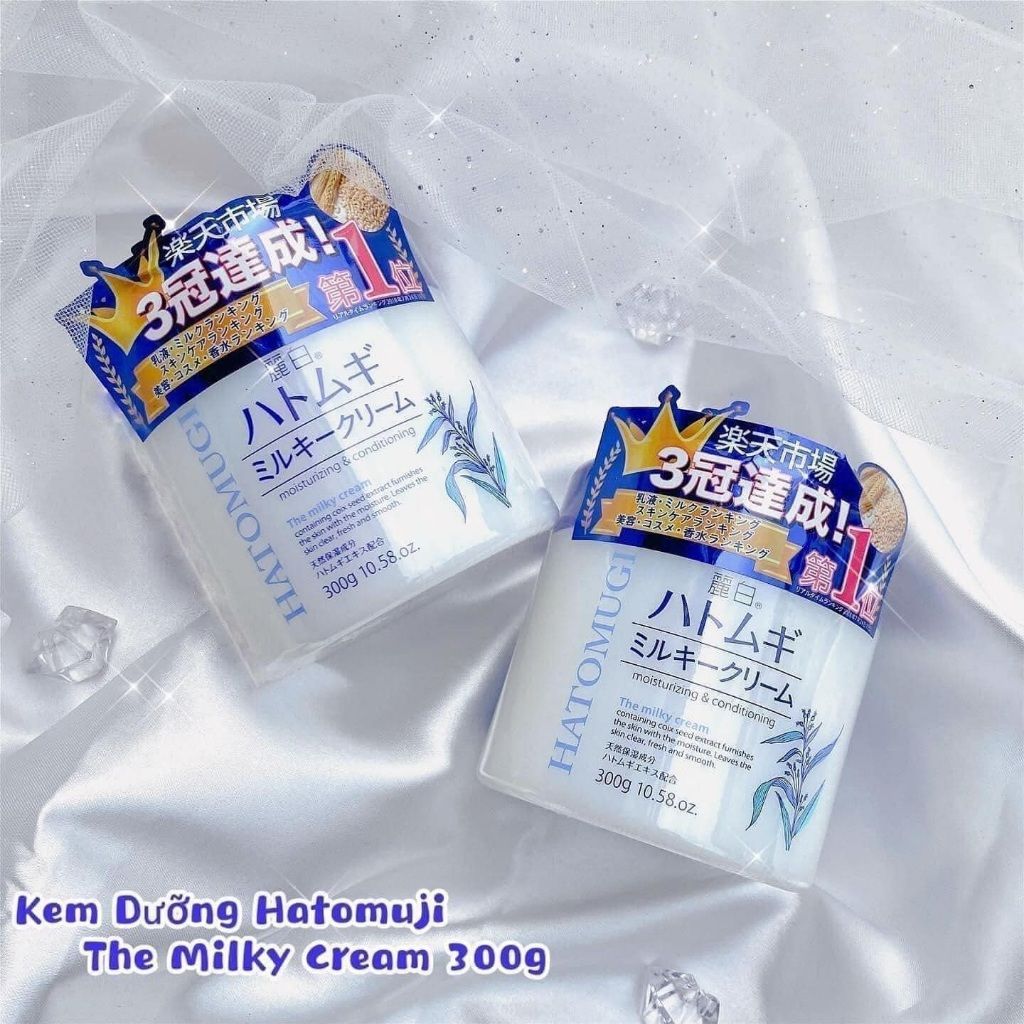 Kem Dưỡng Hatomugi Moisturizing & Conditioning The Milky Cream 300gr