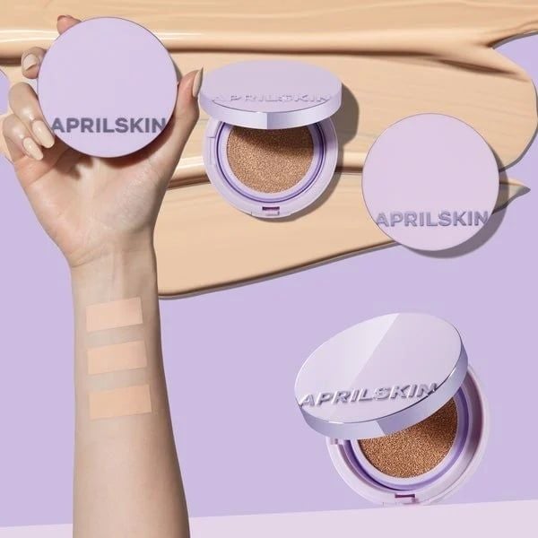 Phấn Nước Cushion Aprilskin Ultra Slim SPF50+ PA+++ Màu Tím 15g