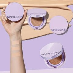 Phấn Nước Cushion Aprilskin Ultra Slim SPF50+ PA+++ Màu Tím 15g