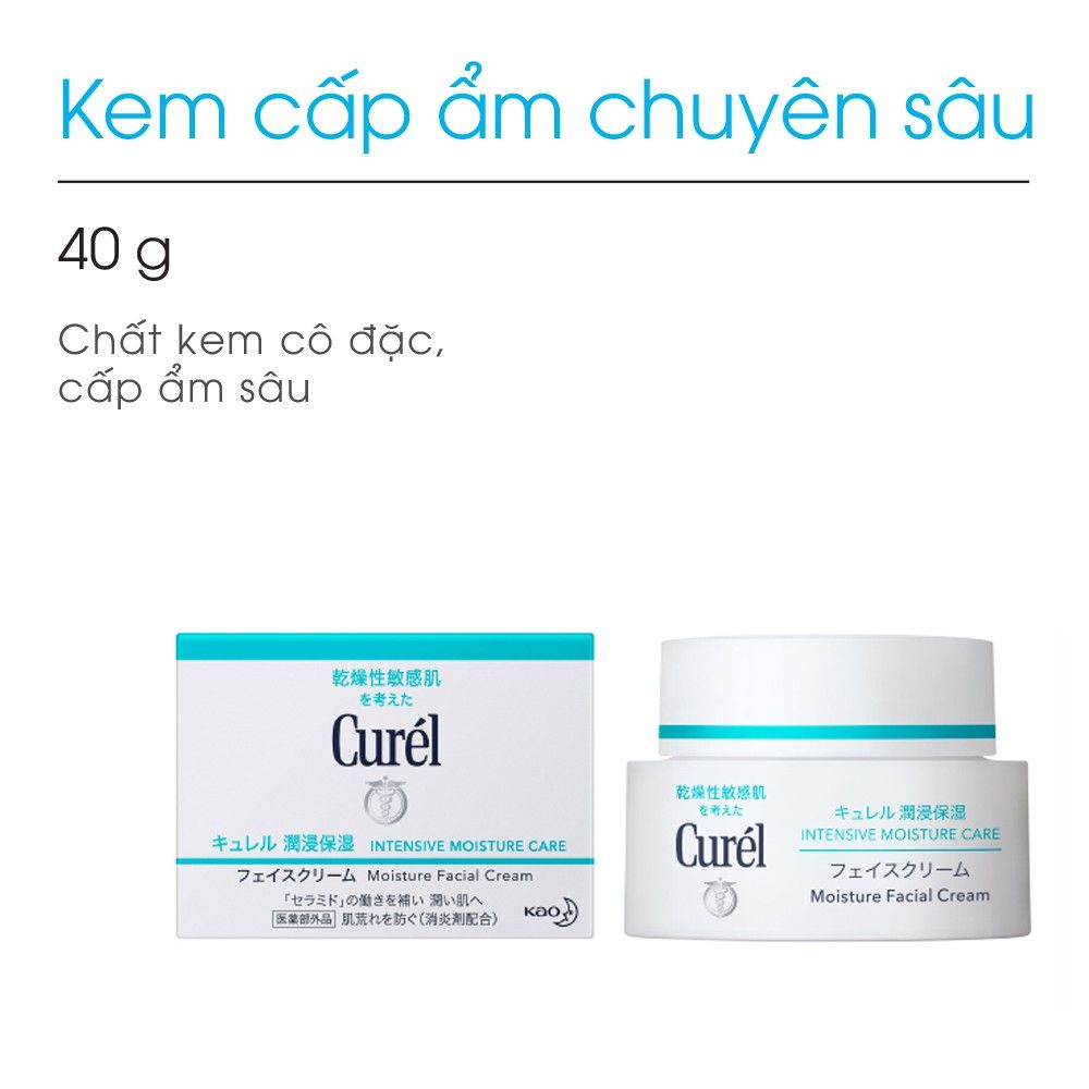 Kem Dưỡng Curel Cấp Ẩm Chuyên Sâu 40g Intensive Moisture Care Intensive Moisture Cream