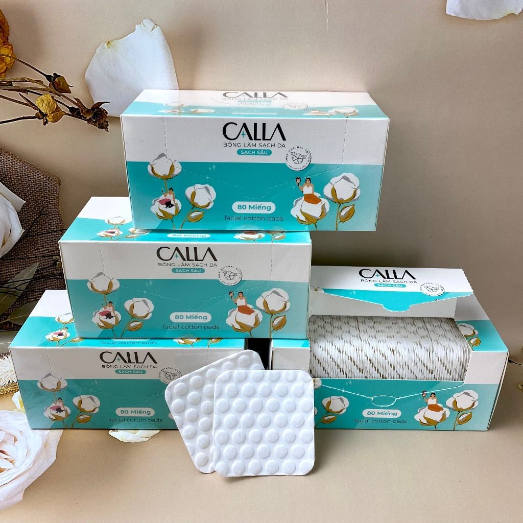 Bông tẩy trang Bông Bạch Tuyết Calla Sạch Sâu và Mềm Mịn