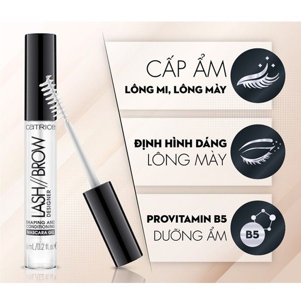 Mascara Định Hình Và Dưỡng Mi Mày Catrice Lash Brow Designer Shaping And Conditioning Mascara Gel (6ml)