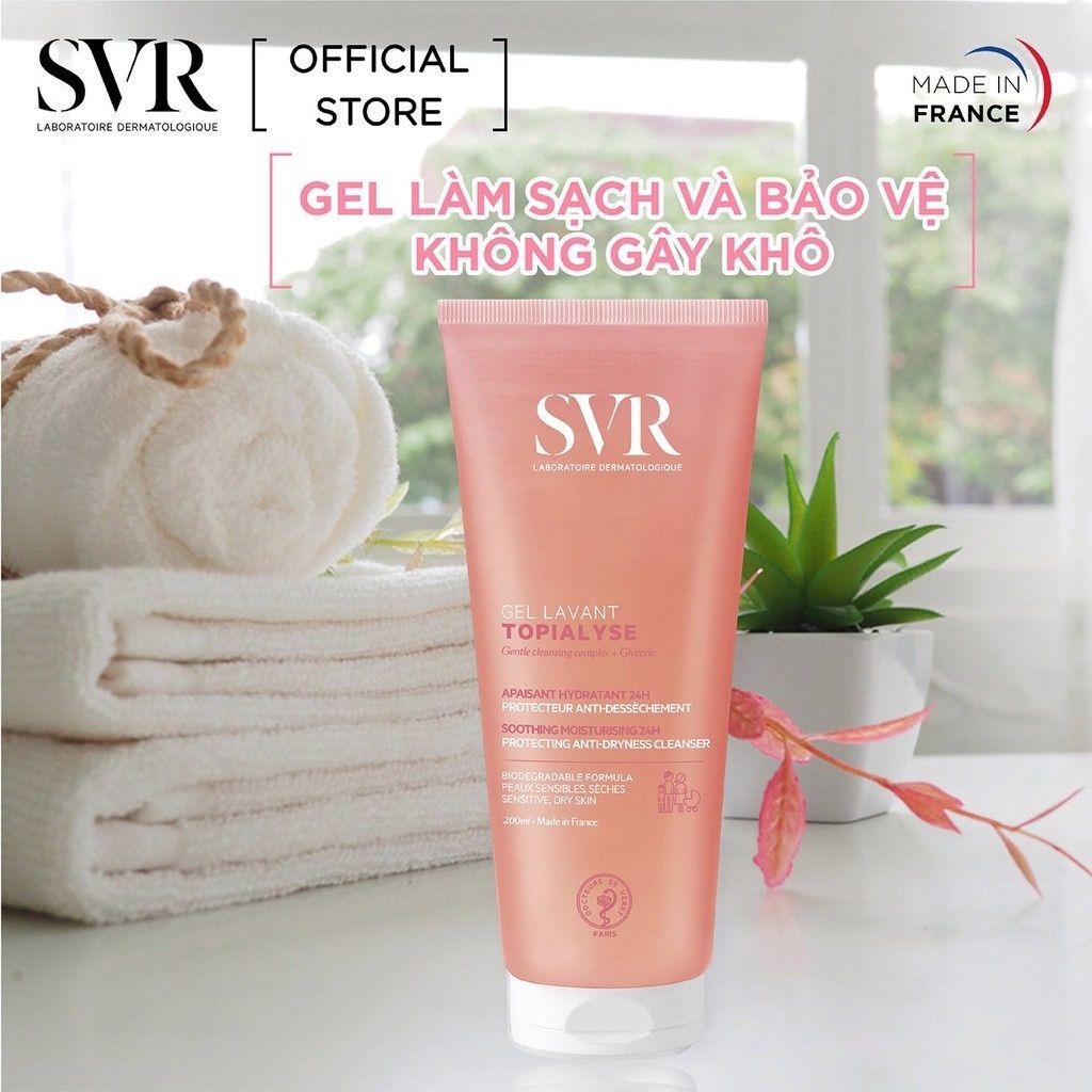 Gel rửa mặt cho da khô nhạy cảm SVR Topialyse Gel Lavant