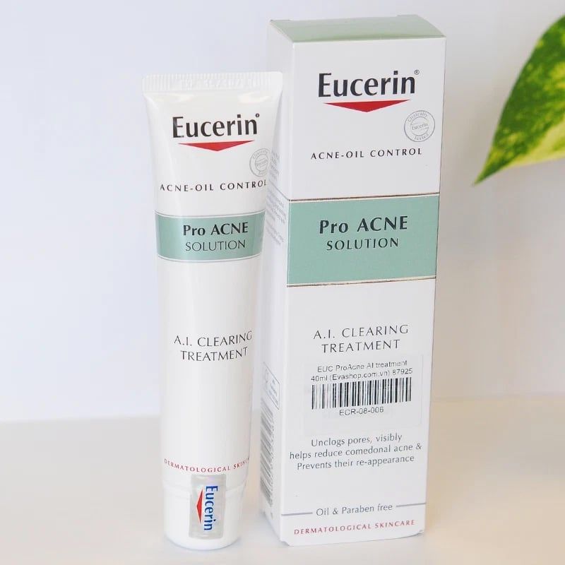 Gel Dưỡng Eucerin Pro ACNE Solution A.I Clearing TreatmentGiảm Mụn Viêm & Không Viêm 40ml