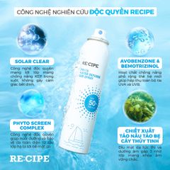 Xịt Chống Nắng RE:CIPE Phyto Water Defense Sun Spray SPF50 180ml