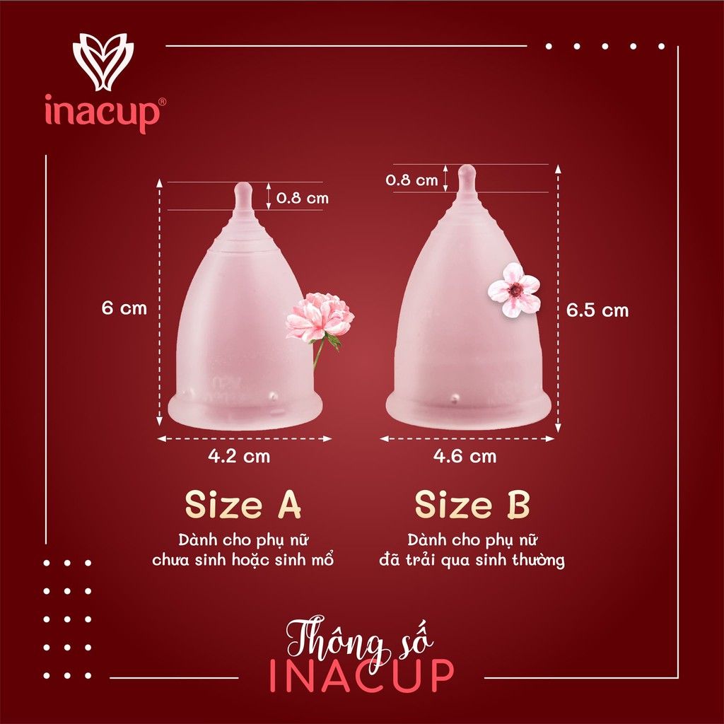 Cốc Nguyệt San Inacup 100% Silicon Y Tế