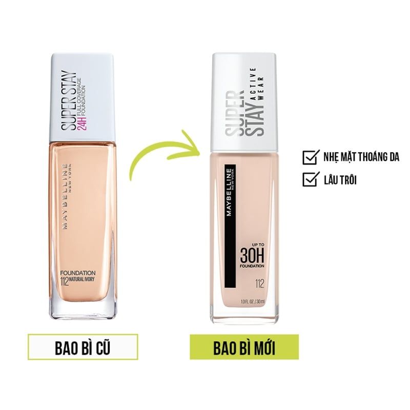 Kem Nền Lâu Trôi Maybelline Superstay Long Lasting Full Coverage Foundation 30ml