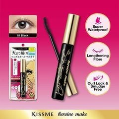 Mascara KISS ME Heroine Make Long/Volume And Curl Super Waterproof Mascara Nâng Cong Và Dài Mi