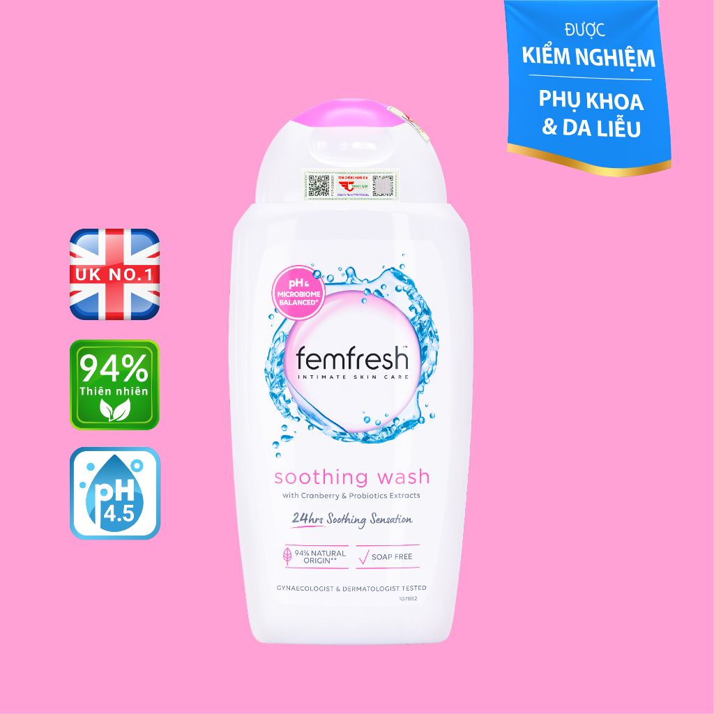 Dung dịch vệ sinh phụ nữ cao cấp Femfresh Soothing Wash 250ml