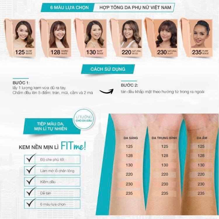 Kem nền Maybelline Fit me matte poreless