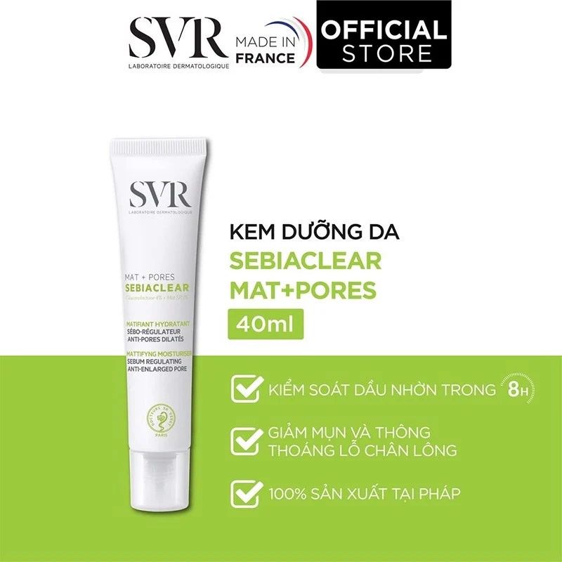 Kem dưỡng da làm giảm mụn SVR SEBIACLEAR Mat + Pores 40ml