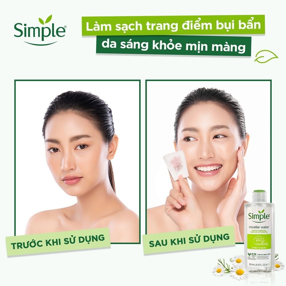 Nước tẩy trang Simple Kind to Skin Micellar Cleansing Water