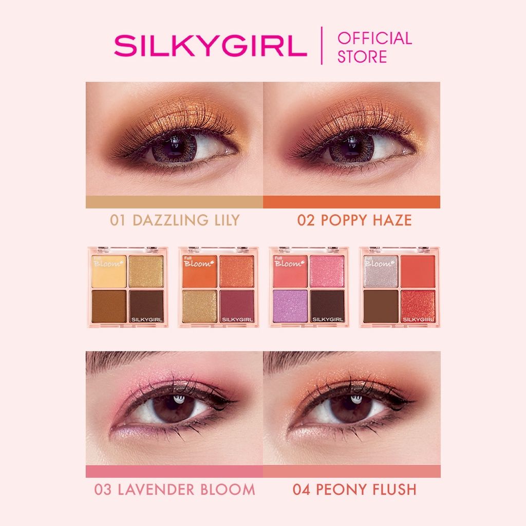 Phấn mắt 4 ô có nhũ SILKYGIRL FULL BLOOM QUAD