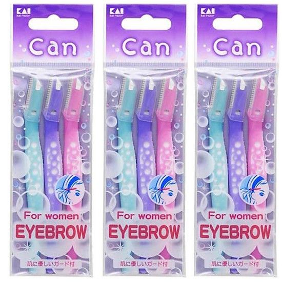 Bộ 3 Dao Cạo Mày & Cạo Mặt Kai Can For Women Eyebrow