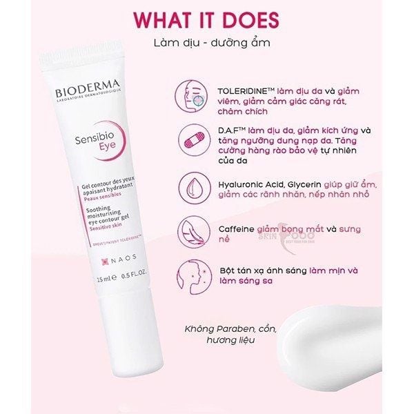 Gel dưỡng mắt Bioderma Sensibio Eye Contour Gel 15ml