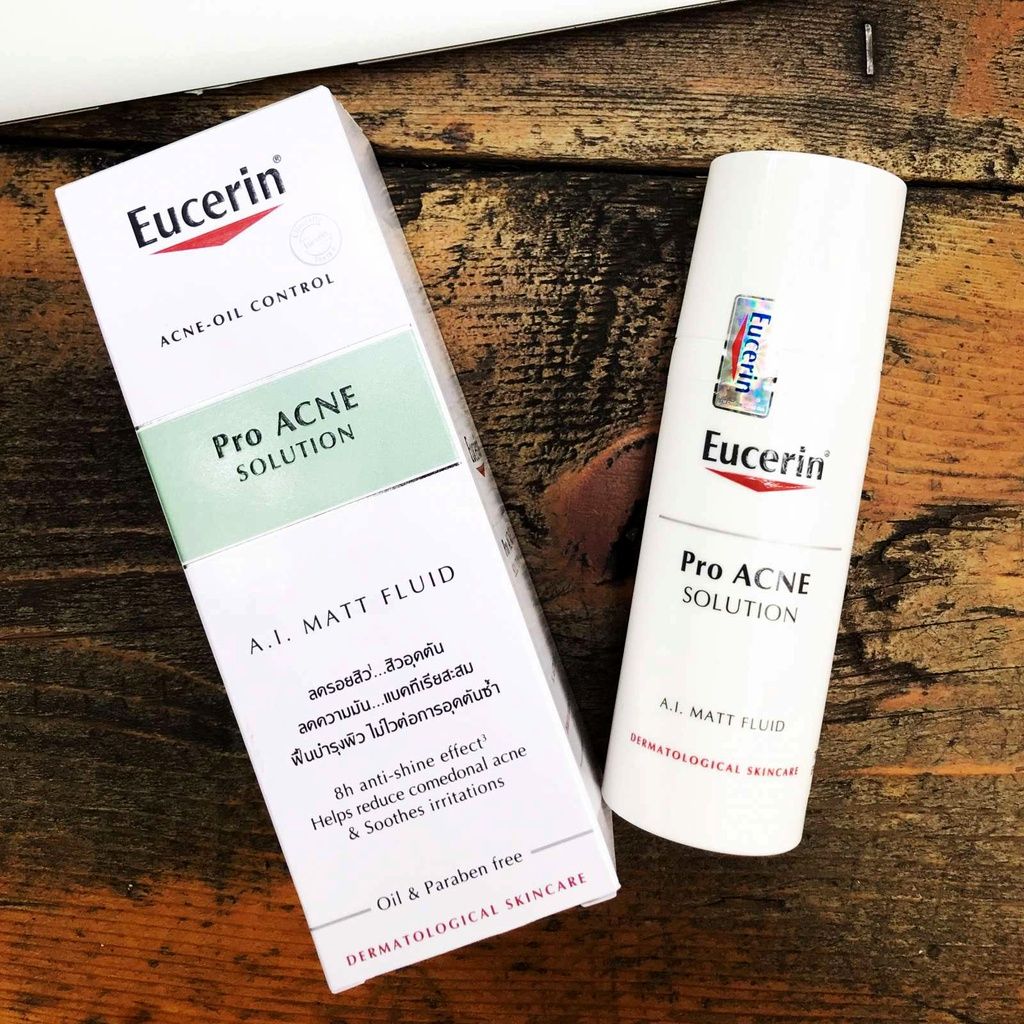 Kem Dưỡng Ẩm, Kiểm Soát Nhờn, Ngừa Mụn Matt Fluid Eucerin Pro Acne 50ml