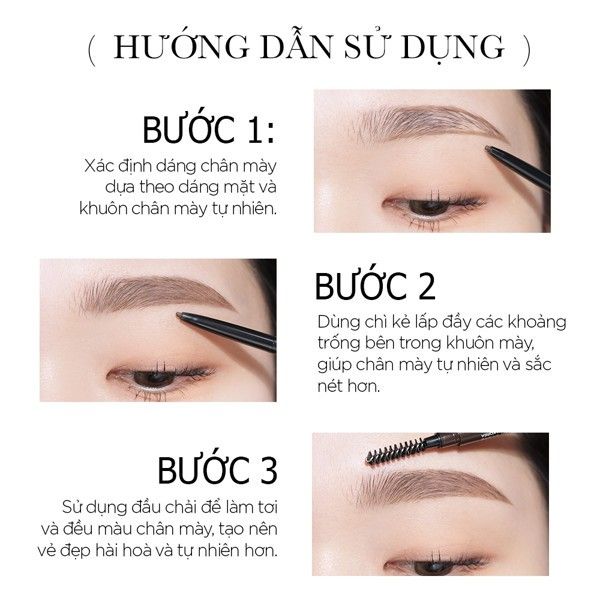 Chì Kẻ Chân Mày Siêu Mảnh, Lâu Trôi B.O.M Super Slim Eyebrow 0.1g
