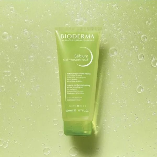 Gel Rửa Mặt Bioderma Sébium Gel Moussant Actif Làm Sạch Sâu, Giảm Mụn 200ml