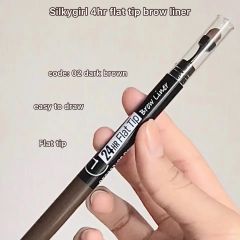 Chì Kẻ Mày 2 Đầu Lâu Trôi Silkygirl 24hr Flat Tip Brow Liner