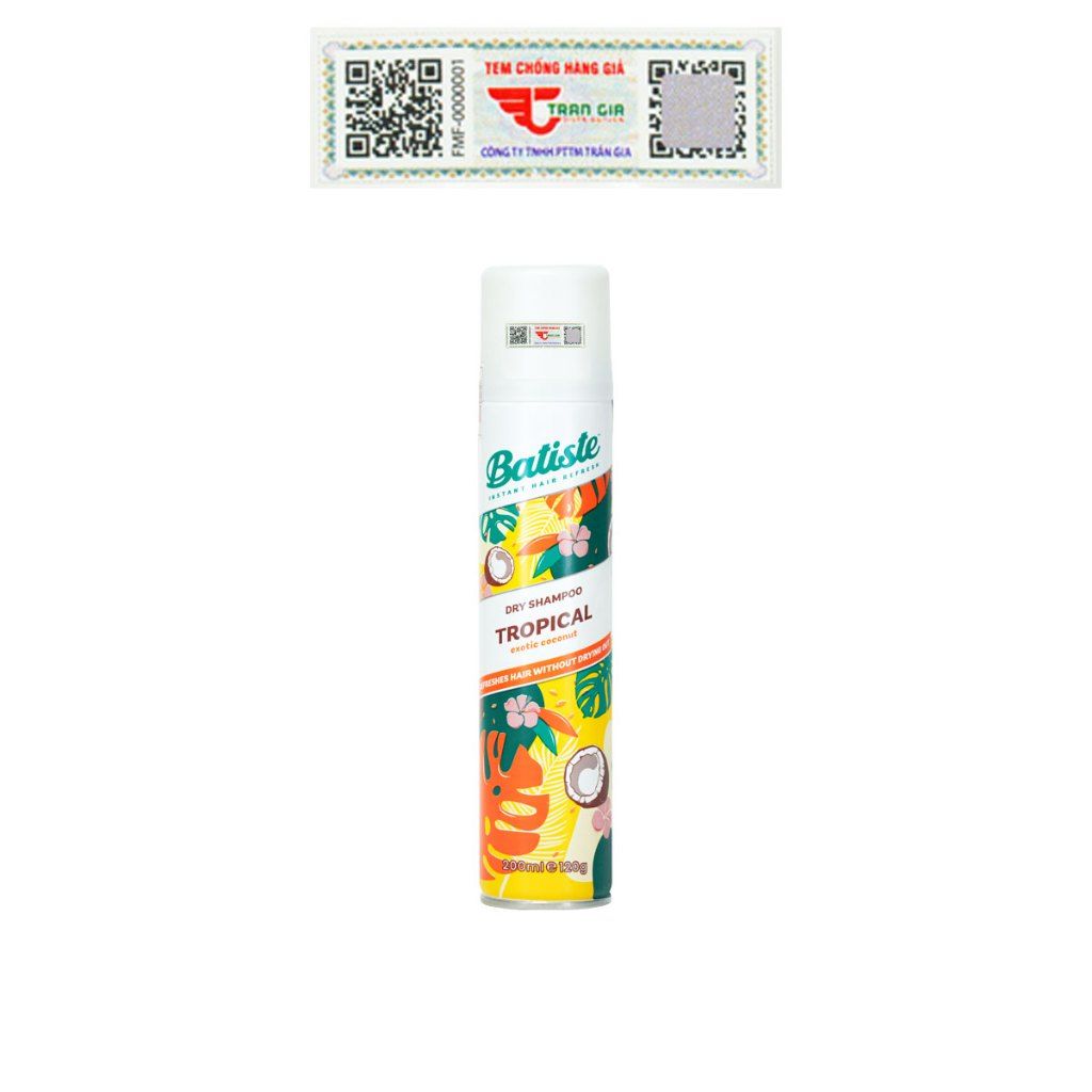 Dầu Gội Khô Batiste Dry Shampoo 200ml