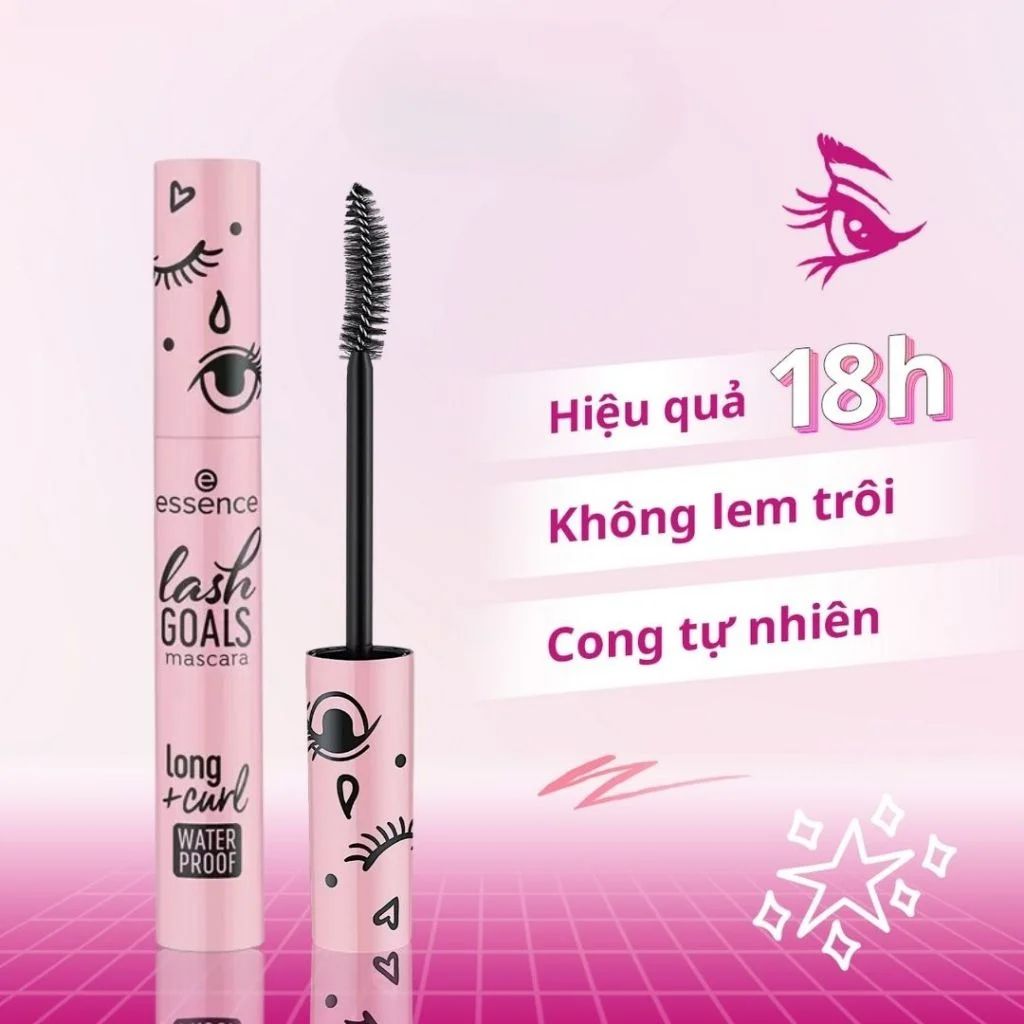 Mascara Essence Lash Goals Volume / Long Curl Waterproof chuốt mi làm dài và làm dày mi 7.5ml