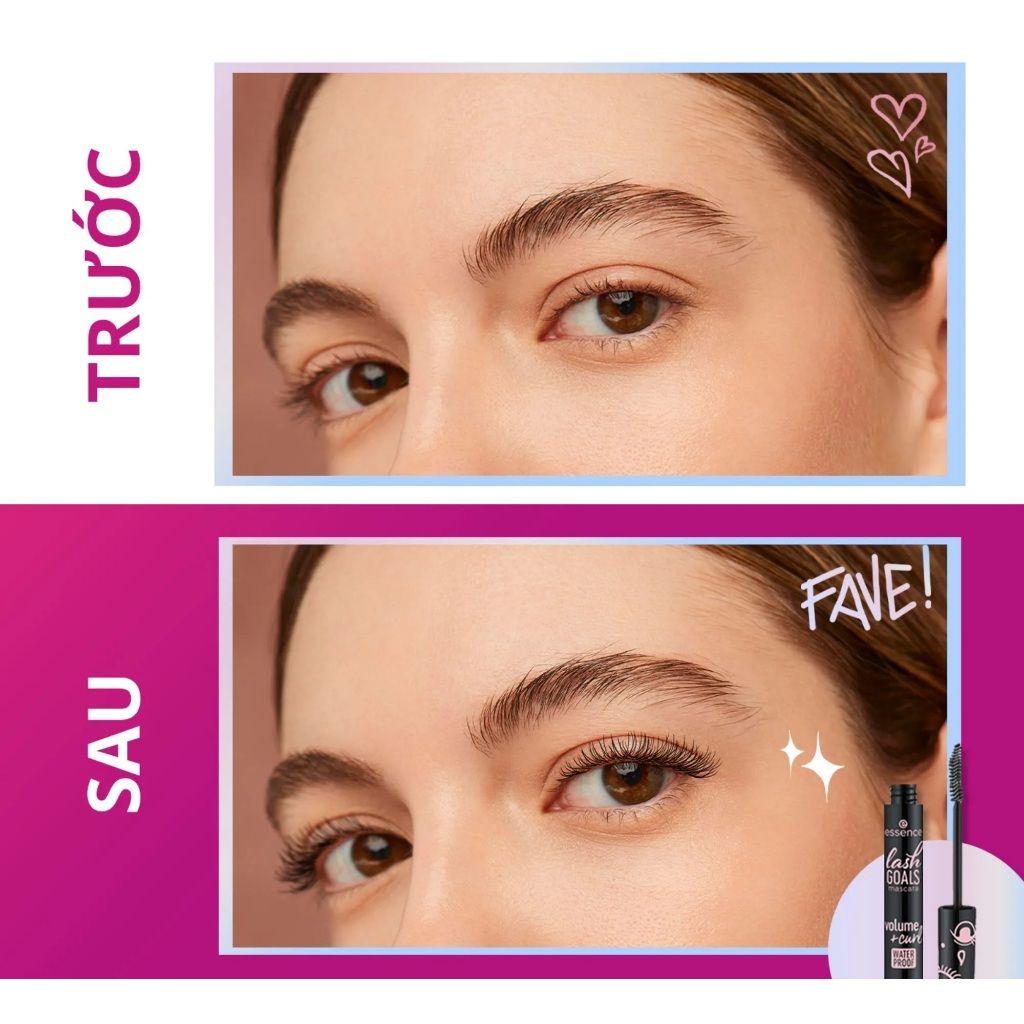 Mascara Essence Lash Goals Volume / Long Curl Waterproof chuốt mi làm dài và làm dày mi 7.5ml