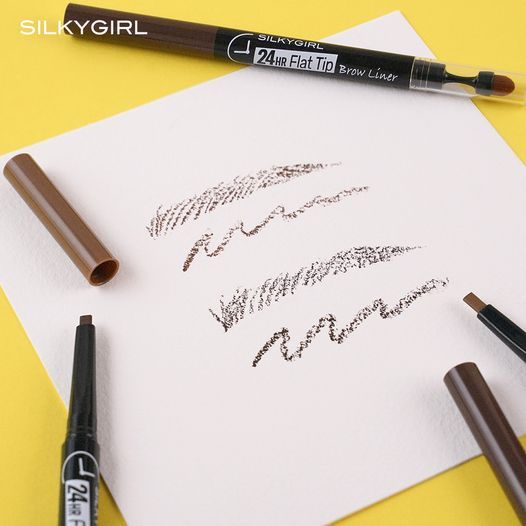 Chì Kẻ Mày 2 Đầu Lâu Trôi Silkygirl 24hr Flat Tip Brow Liner