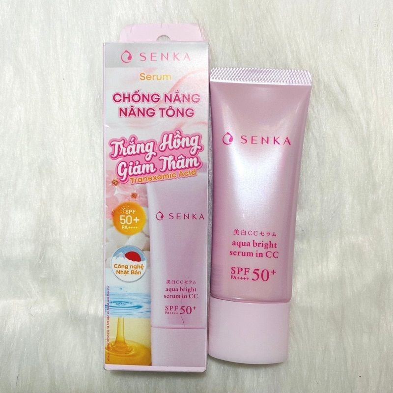 Serum Chống Nắng, Nâng Tông Senka Aqua Bright Serum In CC SPF50+/PA++++ 40g