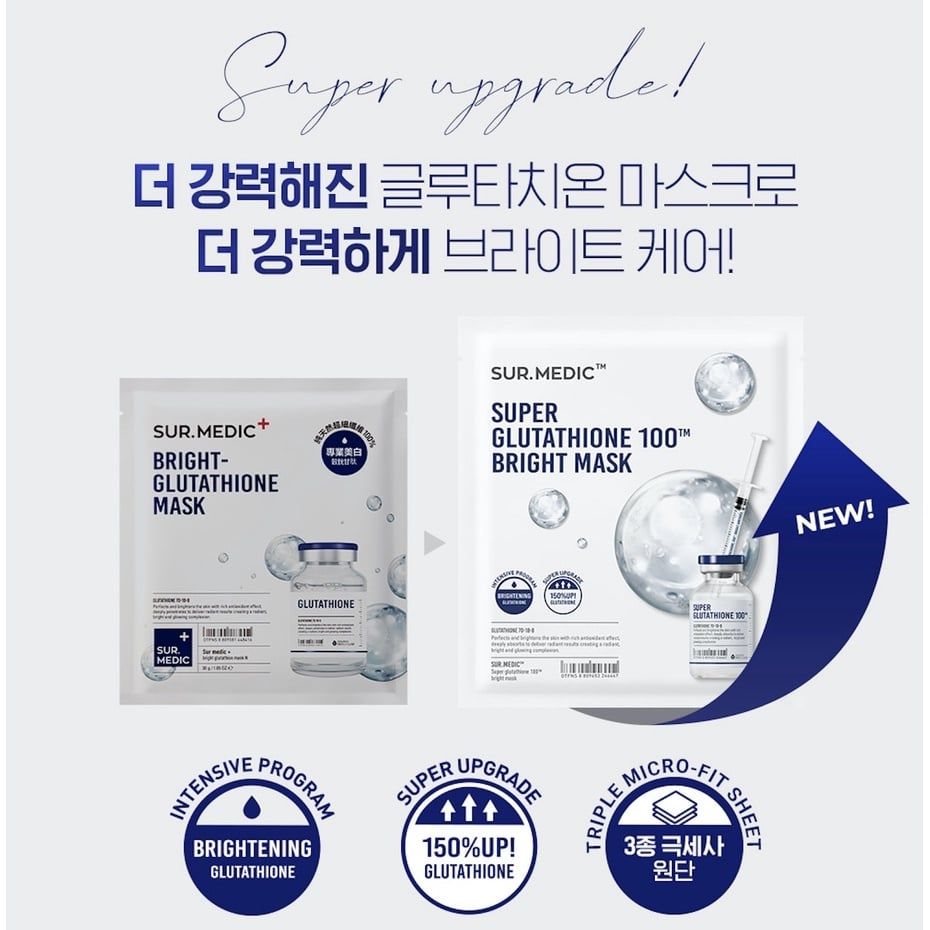Mặt Nạ Sur.Medic+ Tinh Chất Glutathione Làm Sáng Da Bright Glutathione Mask 30g
