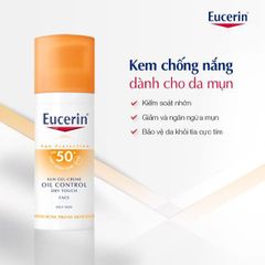 Kem Chống Nắng Kiểm Soát Nhờn Eucerin Sun Gel Cream Acne Oil Control SPF 50+ PA+++ 50ml