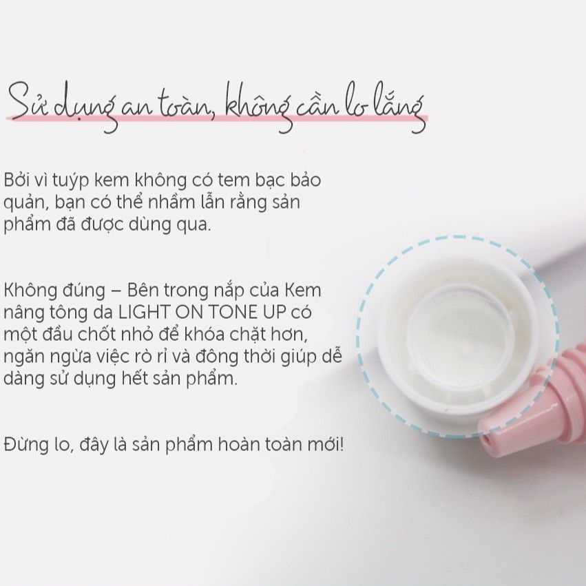 Kem Nâng Tông Da BOM Light On Tone-Up Cream 40ml