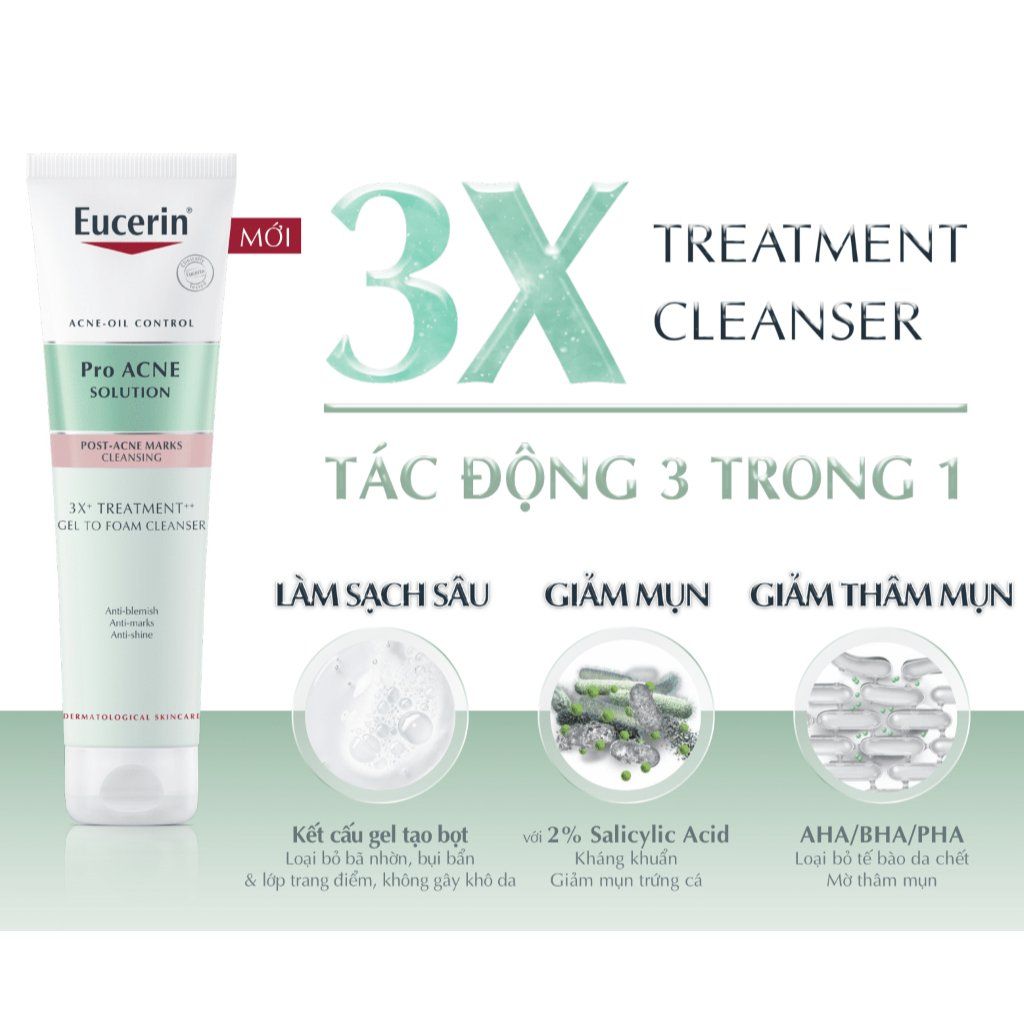 Gel Rửa Mặt Eucerin Treatment Gel To Foam Cleanser