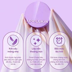 Phấn Nước Cushion Aprilskin Ultra Slim SPF50+ PA+++ Màu Tím 15g