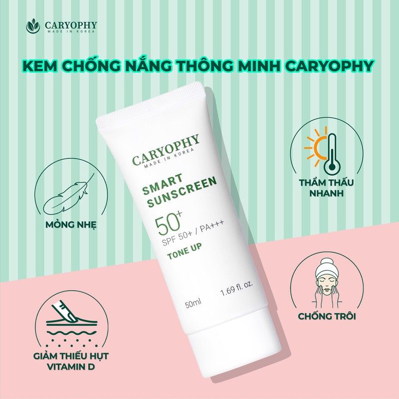 Kem Chống Nắng Thông Minh Caryophy Smart Sunscreen  Tone up / Moist 50ml