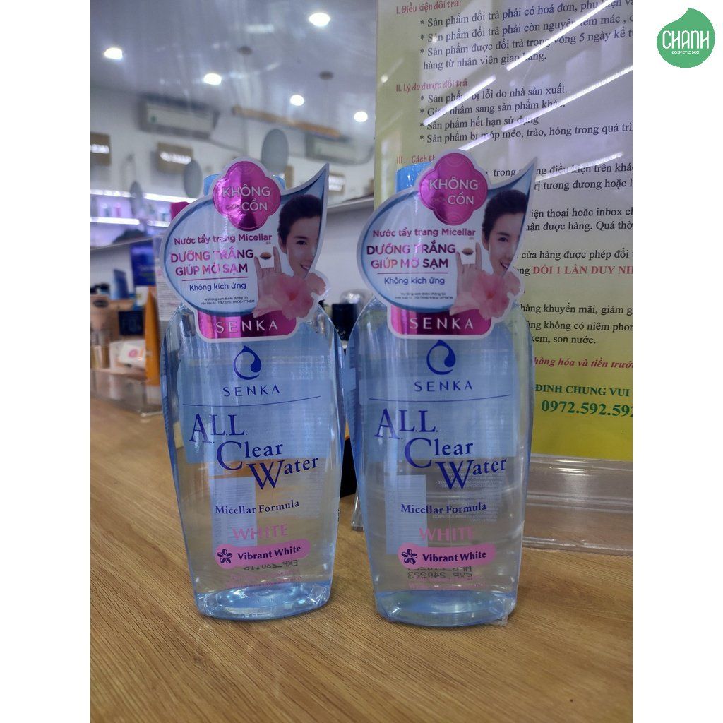 Nước Tẩy Trang Senka Micellar Dưỡng Trắng All Clear Water Micellar Formula White 230ml
