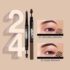 Chì Kẻ Mày 2 Đầu Lâu Trôi Silkygirl 24hr Flat Tip Brow Liner