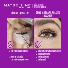 Mascara Uốn Mi, Làm Dài Và Dày Mi Tức Thì Maybelline The Falsies Lash Lift Waterproof - Black 8.6ml