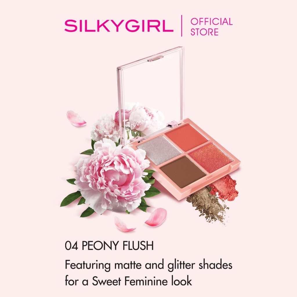 Phấn mắt 4 ô có nhũ SILKYGIRL FULL BLOOM QUAD